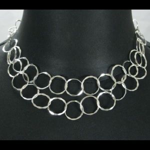 Finola Hughes Sterling Silver Double Row Necklace